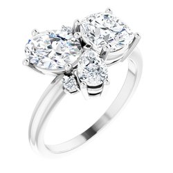 Multi-Gemstone & Diamond Cluster Ring alebo neosadený